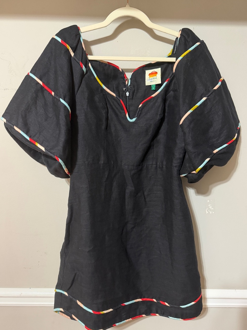 FARM Rio Colored Stripes Short Sleeved Dress